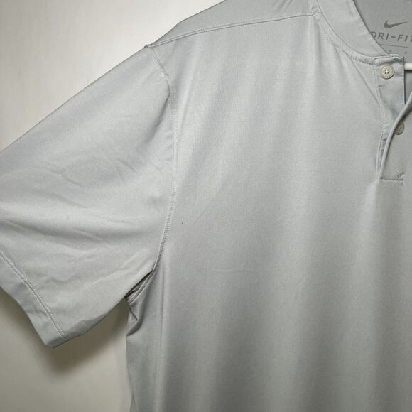 Nike Blade Collar Golf Polo Shirt Mens Size Medium Gray Short Sleeve Dri Fit - Picture 6 of 12